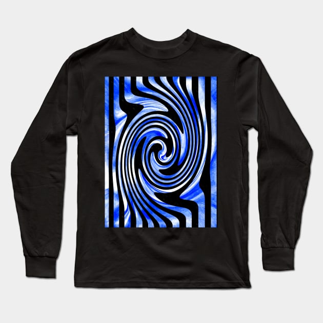 Black Blue Stripes Long Sleeve T-Shirt by danieljanda